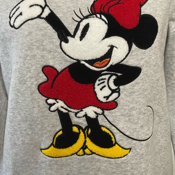 🎁SALE🎁DISNEY GREY MINNIE MOUSE EMBROIDERED SWEATSHIRT SZ MED - Picture 8 of 9